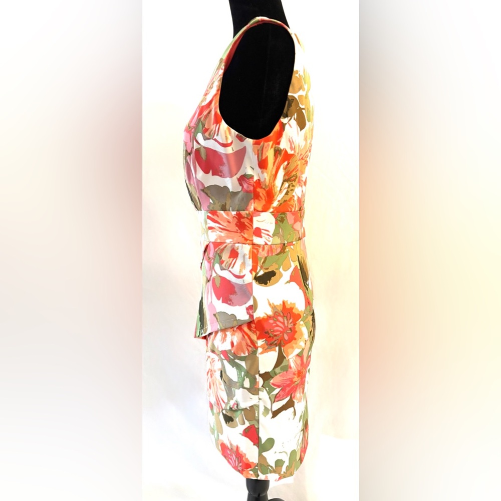 Connected Apparel tropical floral print sheath dress. - Picture 3 of 8
